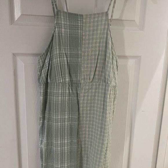 American Eagle Green Plaid Mini Dress - Picture 2 of 4
